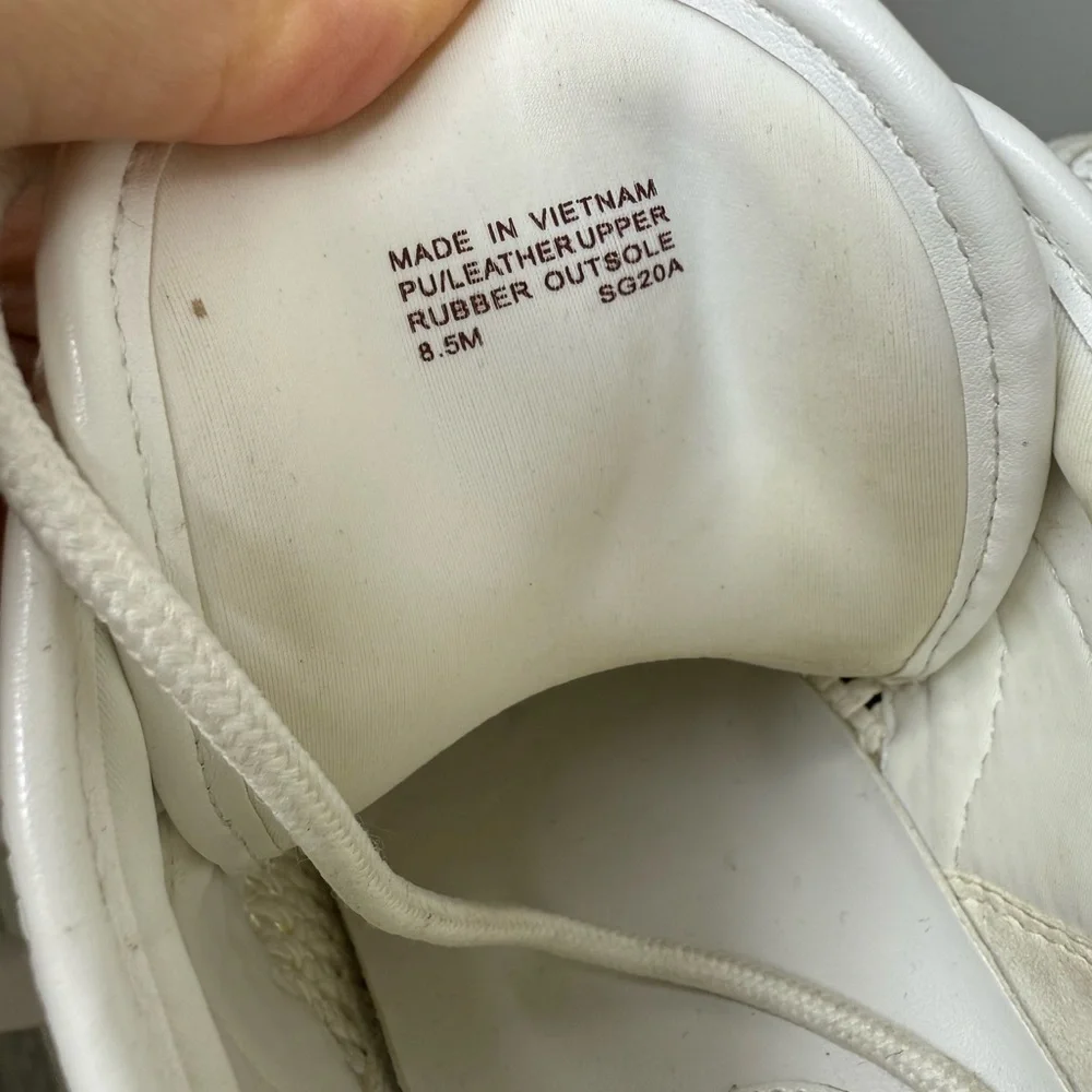 Michael Kors White Sneakers with Gold Accent and Brown Sole